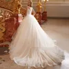 Splendido abito da sposa 2024 Principessa Sheer Neck Long Illusion maniche perle perle perle in pizzo di tulle in pizzo Dubai da sposa Vestidos de noivas