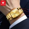 Montre-bracelets OELVS 7006 MONTRE MENSE TOP TOP LURXE ARRÉPRÉE GOLD TUNGSTEN SEAVER BAND CALENDRIE BUSINES