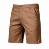 Men Shorts Summer Algodón de algodón Medio Masco Mas de negocios Men Shorts Impreso Playa Stretch Chino Classic Fit Short Homme 240506