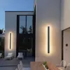 Tipace 2 Pack Outdoor Wall Sconces - Modern LED Wall Light with Frosted Acrylic, Waterproof IP65, Warm White, Black Exterior Light for Patio/Porch (3000K), 39.4IN Long