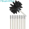 Brosses Kit de brosse de balayage de cheminée flexible Kit de brosse de balayage Brousse de suie Tiles de nettoyage en nylon Mit d'outils de nettoyage