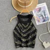 Tanks pour femmes Camisole French Style Small Fragrant Nailled Halterneck Design Summer Niche and Short-Shirt Treater Top