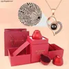 Colliers pendants Love Heart Projection Collier 100 Langages I Vous avec Rose Boad Box For Girlfriend 2023 Fashion Luxury Bijoux