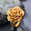 Bröllopsringar Etiopien Dubai Rose Gold Color for Women Girls Flower Simple Finger Trend Ring Jewelry Partywedding 206a