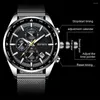 Armbanduhren bewegen Sie sich jemals Männer Uhren Luxus Sport Chronographen Luminous Date Fashion Quartz Watch Legierung Stahl Männliche Uhr Geschenke mir Geschenke mir