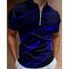 Men's Plus Tees Polos 2024 Nuevo estampado de solapa 3D Digital Outdoor Leisure Polo para hombres Camisetas de manga corta Tops