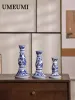 Titulares azuis e brancos porcelana Cerâmica Casa do vela chinesa estilo casal de castiça