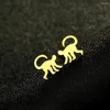 Gestüt Ohrringe Kinitial Dschungel Tier Tiny Affen Schmuck Zoo Liebhaber Geschenk für Männer Frauen