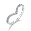Cluster anneaux Gra Brilliant en forme de V Moissanite Pure Diamond pour femmes Gift Real 925 STERLING SIGNE Quality Fine Bijoux