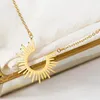 Anhänger Halskette Hochwertige Edelstahlschmuck Geometrische Halskette für Frauen Gold Farbe Halbkreis Spiked Colar Choker