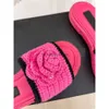 Chanellies tofflor kanalerar CF -vävd designer Chan Nel Camellia Flower Flat Mules Luxury Women Platform Sandaler Lady Straw Braid Tweed Mop Slippers Slip On Flats