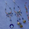 Figurines décoratives chanceux Fatima Hand Mur suspendu décor de protection amulette turque bleu œil nazar boncuk vent carillon