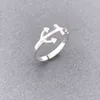 Cluster anneaux mode Minimaliste de bateau Anchor Logo Single Finger Ring Joint Tail Classic Women's Holiday Party Accessory Gift