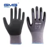 Guanti 12 coppie di sicurezza guanti GMG Nylon Spandex CE certificati EN388 Microfina Schiuma guanti Sicurezza Nitrile Funzionamento guanti uomini