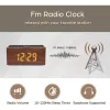 Clocks Digital LED ALARME RADIO FM, Station de chargeur sans fil rapide, port de chargement USB, minuteur de sommeil pour chambre, chevet, bois de bureau