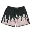 Men's Shorts 2023 mesh breathable mens shorts gym basketball running quick drying shorts bagged flame print fashionable summer shortsL2405