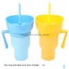 Cups Saucers 1000Ml Portable Snack Container Leak-Proof And Drink Cup Popcorn Beverage 2 In 1 Color Changing For Cinema Home Trave Dhva1