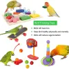 Giocattoli da 4 pezzi set giocattolo pappagallo set puzzle set da masticare giocattolo per uccelli per uccelli utensili speciali per giocattoli per uccelli