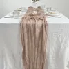 Mariage Pink Gauze Table Runner Semiseer Vintage Fintage Fixt Party Party Party Christmas Banquets Cake Decor 240430