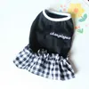 Hondenkleding borduurwerk plaid puppy jurk zomer katten rok huisdier kleding prinses zoete kleren york mop