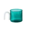 Tumlar färgglada handtag rippel kaffekopp värmemotstånd glas mugg mjölk te office koppar drinkware födelsedagspresent kaffemuggar h240506