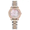 Orologi da polso Oliya Rolling Diamond Women's Watch inossidabile in acciaio inossidabile intarsiata Elegante orologio da polso di quarzo elegante