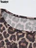 Lässige Kleider sexy Abend Rückenfreier Leopardenmuster Y2k Langarm Langarm Mesh Bodycon Clubry Kleid für Frauen Sommer 2024 Chic