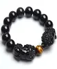 Bracelet d'obsidien noir en pierre naturelle avec Tiger Eye et Double Pixiu Lucky Brave Troops Charms Femmes Men Bijoux Stronaux perles7447701