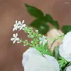 Fleurs décoratives docidaci 2pcs 2.2m artificiel blanc faux rose vigne plante plantes quitte la chambre de la fête de mariage garale décoration