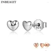Orecchini per borchie Inbeaut Classic Solid 925 Sterling Silver Sweet Love Teen Girls Lovely Cute Birthing Regalo Gioielli