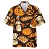 Chemises décontractées pour hommes Baking Lover 3D Imprimer des chemises de plage pour hommes Cake Cake Chef Short Slve Uniform Hawaiian Slve Women Femmes Blouse Y240506