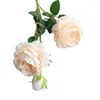 Decoratieve bloemen 3 kop kunstmatige pioenroeftimulatie rozenboeket voor huizentuin woonkamer decoratie bruidsfeest bruids nep