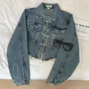 Arbetsklänningar kvinnor denim kjol set retro metall spänne oregelbundna korta jackor a-line höga midje kjolar unga flickor snygga utkläder kostymer