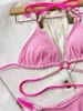 Bikini de maillots de bain pour femmes ensembles de licolas roses sexy 2024 MUJER MICRO-TONG SAISSION