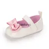 Erste Wanderer Neue 0-18 Monate Neugeborenes Mädchen Pink Kahaki weiße Pu Leder Prinzessin Schuhe Bowknot H240506