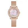 Orologi da polso Oliya Rolling Diamond Women's Watch inossidabile in acciaio inossidabile intarsiata Elegante orologio da polso di quarzo elegante