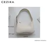 Bag CEZIRA Solid Color PU Vegan Leather Handbags For Women Fashion Brand Simple Design Shoulder Bags Female Casual Small Hobo Purse