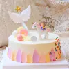 3PCS Candles Birthday Cake Decoration Angel Feather Wings Card Insertion Star Baking Ornaments Tassel Decoration DIY Flag