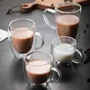 Bambutri da 450/250 ml vetro a doppia parete in chiaro e bere da tè resistenti al calore a mano tazza di tè sane Maule Coffee Isolato Scatto H240506
