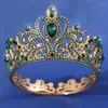 Kopfbedeckungen luxuriöser volle runde Braut -Tiaras und Kronen Glitzer Kristalljuwel geschlossener Kreis Hochzeitshaarzubehör Modekopfbedeckungen