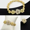 Dubai Nigeria Jewelry Sets For Women Luxury Design Five Petals Flower Pendant Necklace Earring Bracelet And Ring 240425
