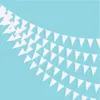 Bannerflaggen weiße Geburtstagsdreiecks Flaggen Banner weiße Papier Wimpel Girlanden für Hochzeit Baby Brautdusche Junggeselle Bachelorette Party Dekorationen