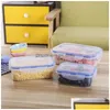 Boîtes à lunch Sacs Conteneurs alimentaires avec couvercles Préparation de repas Conteneur à air hermétique BPA- réfrigérateur Fresh-Kee Box Drop Livrot Home G G OTJOE