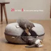 Camas de gato móveis Donut Bed Bed Cat Tunnel interativo brincar Toy Cat House Uso duplo Ferrões Túneis de cama de coelho
