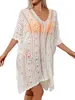 Women Beach Wear Womens Swimsuit Coverup Crochet Dress Beach Cover Ups for Swimwear Bathing Suit Swim Cover Y240504