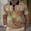 Retro Mens Polo Shirt Spotted Short Slve Business Business Casual Button-Down Shirts surdimensionné Strt Men Vêtements T240505