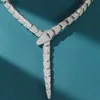 Подвесные ожерелья Chokers Классическая мода полная циркон бриллиантовый камень широкий или N змея в форме ожерелья в форме змеи Женщины роскошные дизайнерские ювелирные украшения 231129