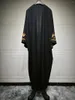 Vêtements ethniques Longue robe de robe pour femmes musulmanes avec design brodé Abaya Femme Fouure Full Longwear Wester Wear De culte Service