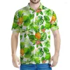 Polos Hawaiian 3D imprimé Polo Planage tropical imprimé Vêtements Men Vêtements Summer à manches courtes T-shirt surdimensionné Street Fashion Tops