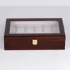 Luksusowe ręcznie robione drewno 6/10/12 Grids zegarka zegara dla męskich i damskich biżuterii Pokaz Pole Watch Organizer Wyświetlacz 240416